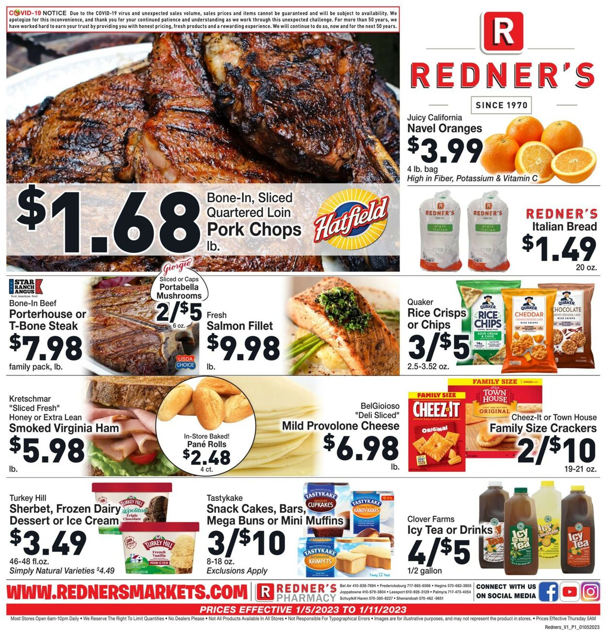 Redner’s Warehouse Market Weekly Ad Circular - valid 01/05-01/11/2023