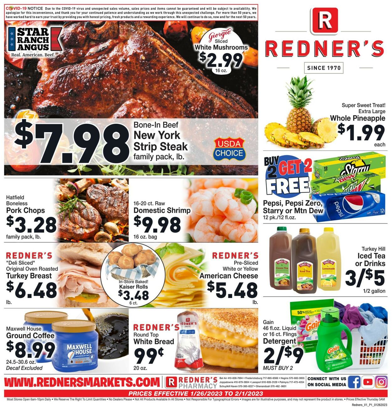 Redner’s Warehouse Market Weekly Ad Circular - valid 01/26-02/01/2023
