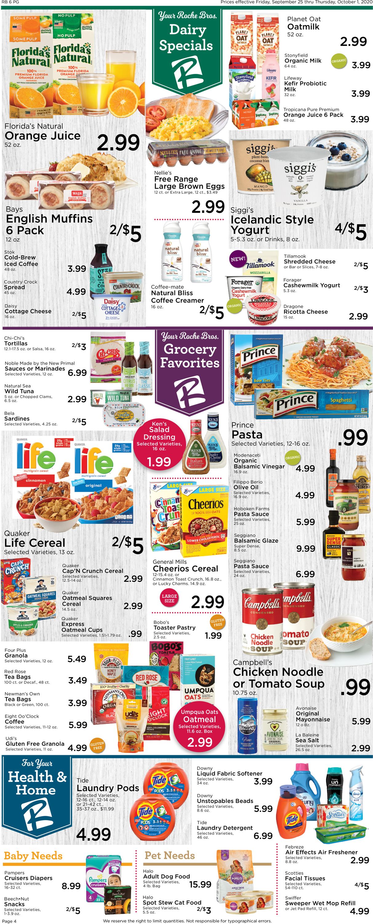 Roche Bros. Supermarkets Weekly Ad Circular - valid 09/25-10/01/2020 (Page 4)