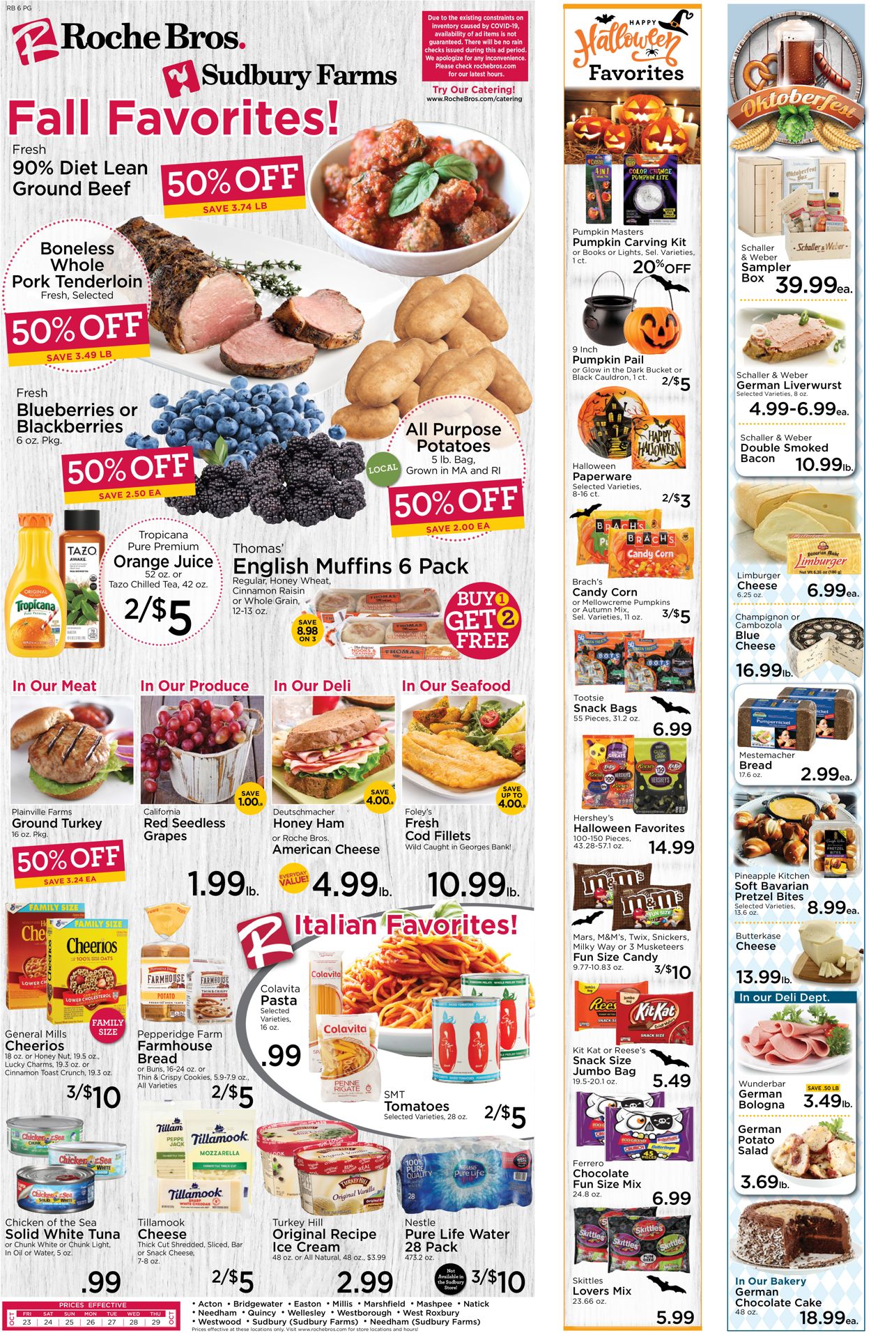 Roche Bros. Supermarkets Weekly Ad Circular - valid 10/23-10/29/2020
