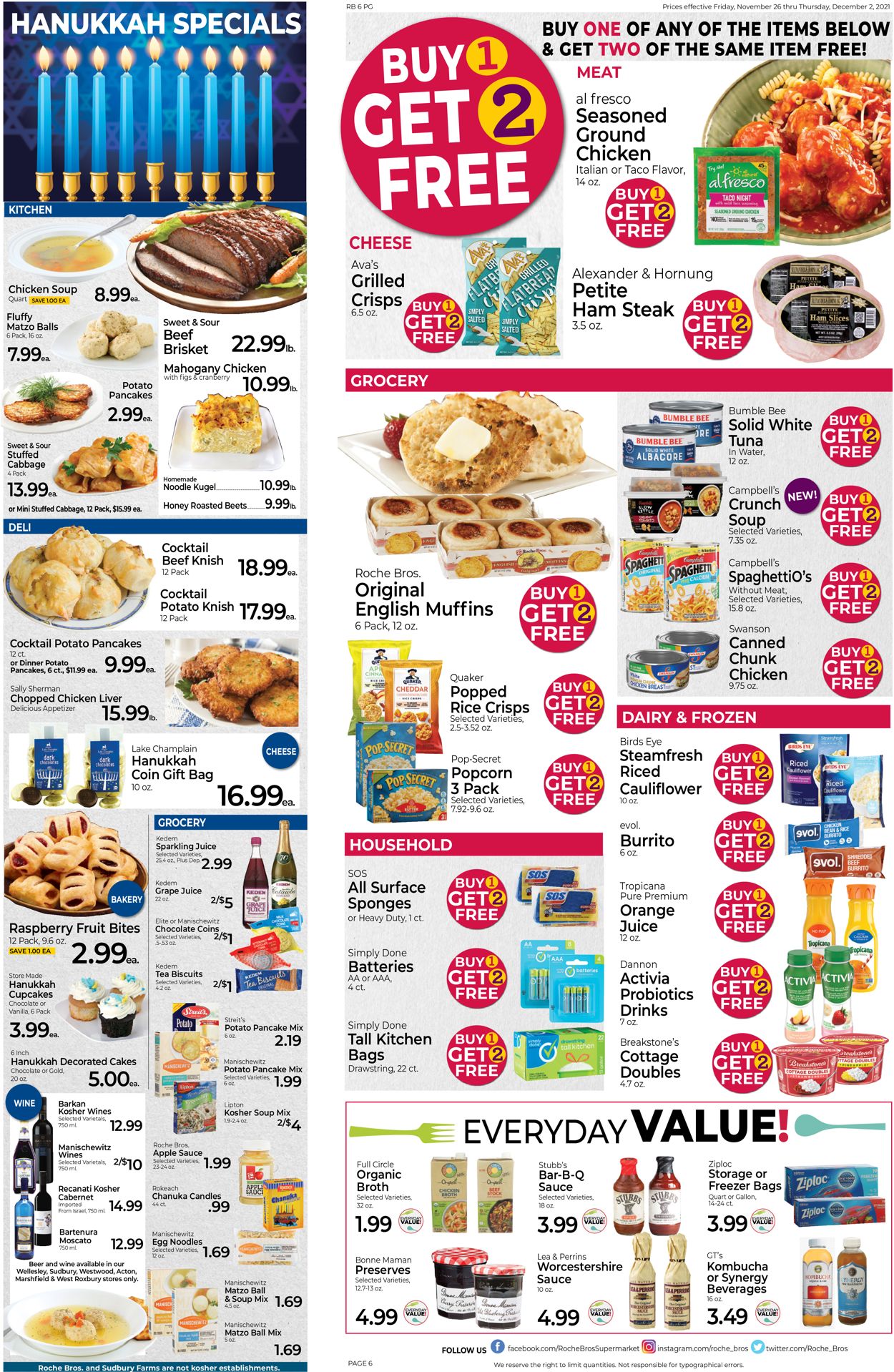 Roche Bros. Supermarkets Weekly Ad Circular - valid 11/26-12/02/2021 (Page 6)