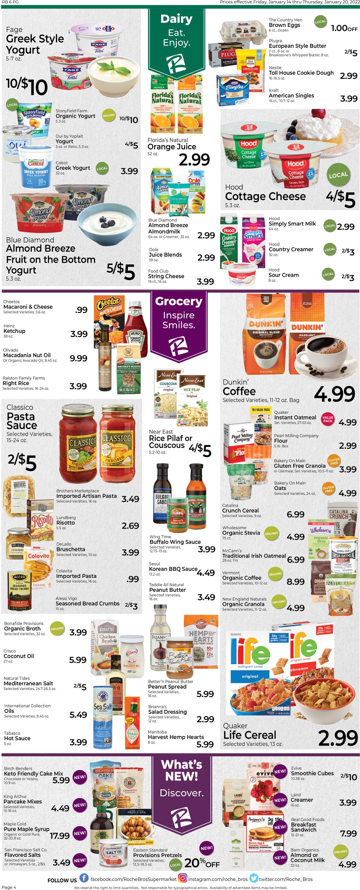 Roche Bros. Supermarkets Weekly Ad Circular - valid 01/14-01/20/2022 (Page 4)