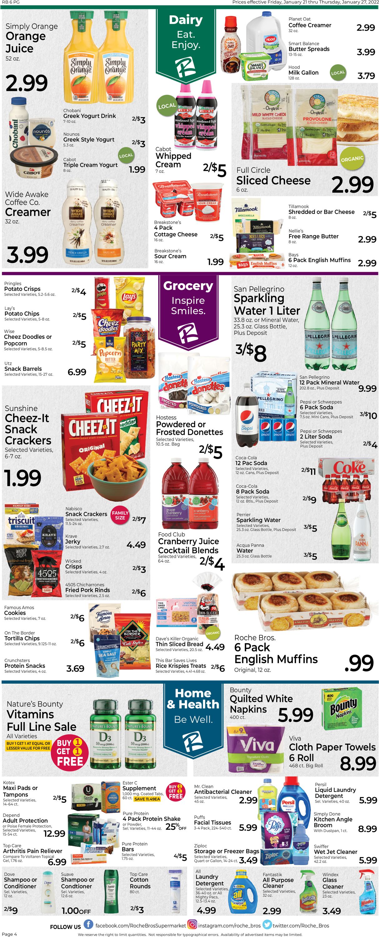 Roche Bros. Supermarkets Weekly Ad Circular - valid 01/21-01/27/2022 (Page 4)