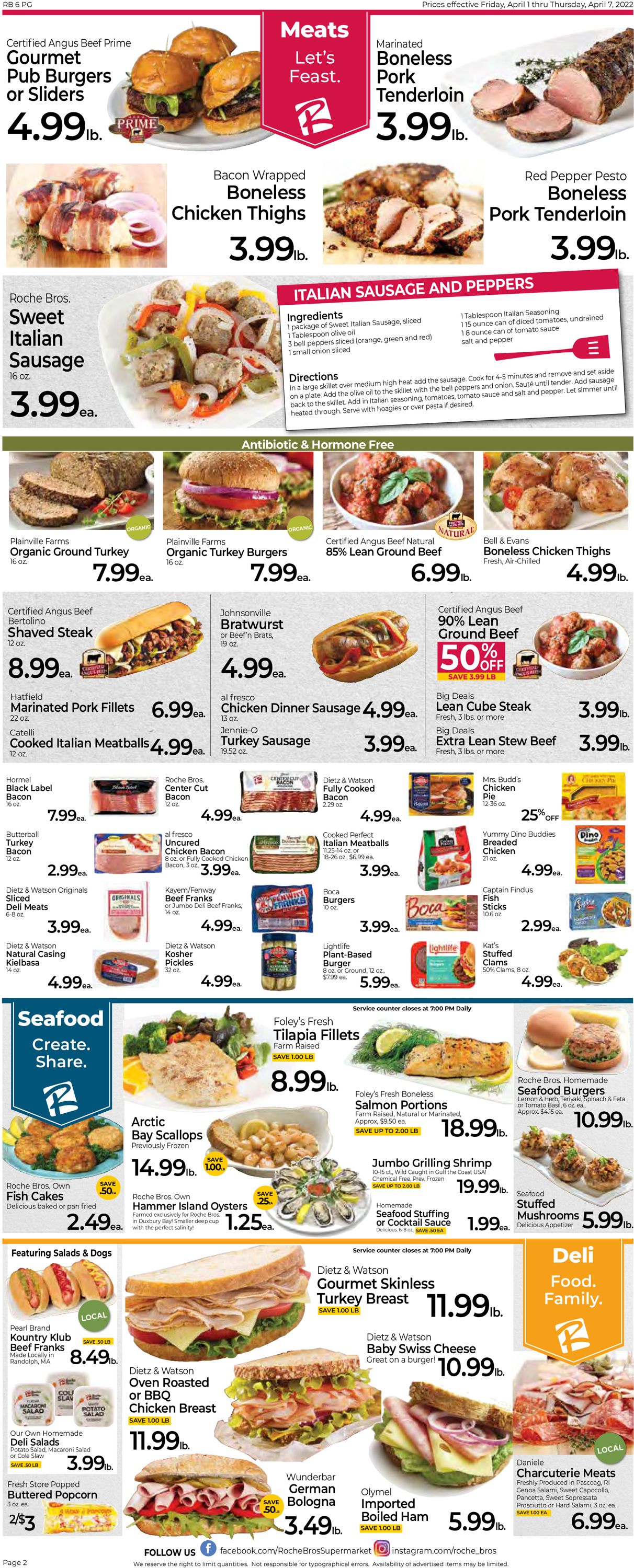 Roche Bros. Supermarkets Weekly Ad Circular - valid 04/01-04/07/2022 (Page 2)