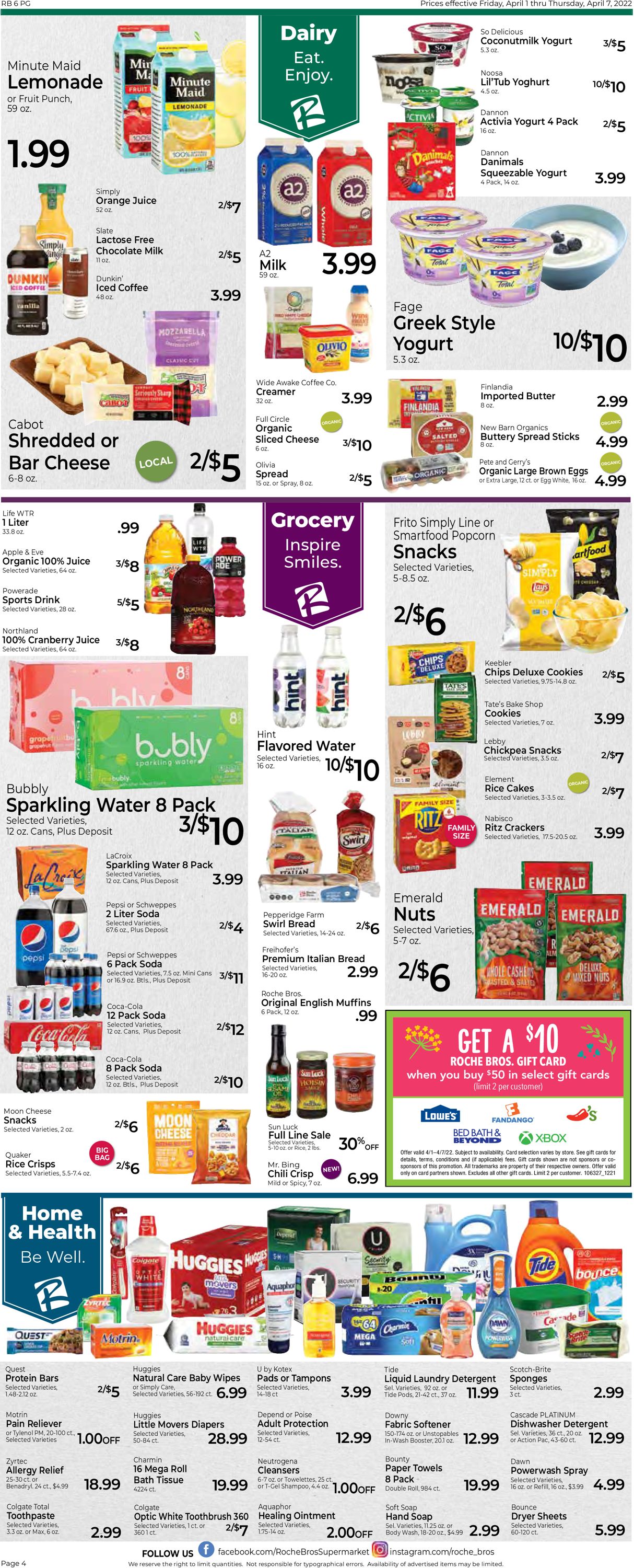 Roche Bros. Supermarkets Weekly Ad Circular - valid 04/01-04/07/2022 (Page 4)