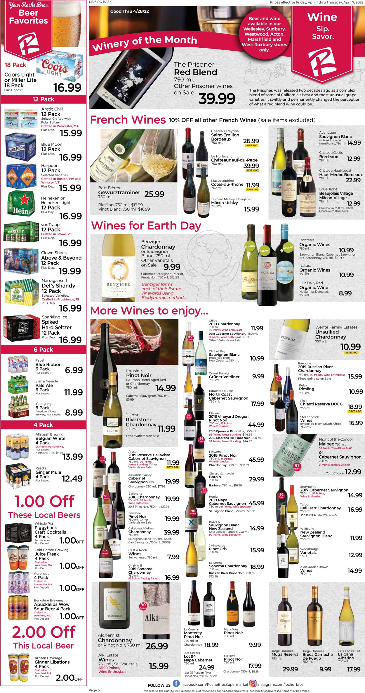 Roche Bros. Supermarkets Weekly Ad Circular - valid 04/01-04/07/2022 (Page 6)