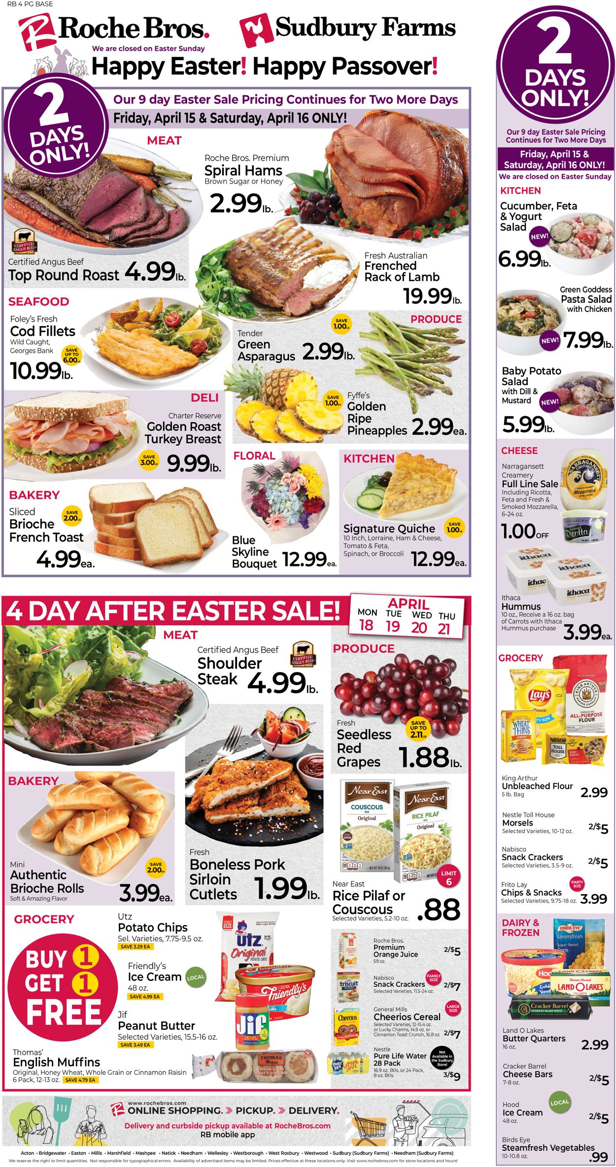 Roche Bros. Supermarkets Weekly Ad Circular - valid 04/18-04/21/2022