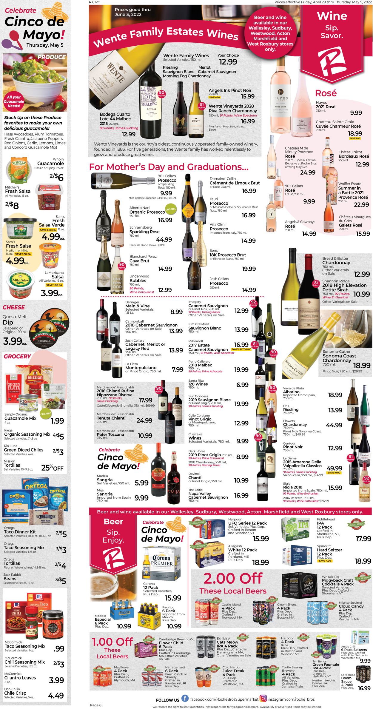 Roche Bros. Supermarkets Weekly Ad Circular - valid 04/29-05/05/2022 (Page 6)