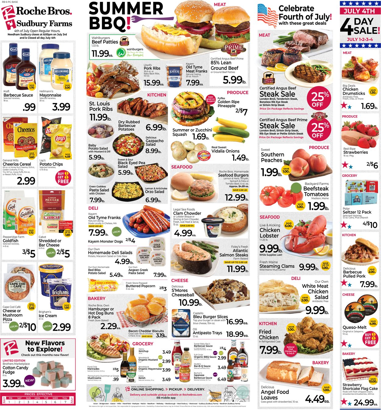 Roche Bros. Supermarkets - 4th of July Sale Weekly Ad Circular - valid 07/01-07/07/2022