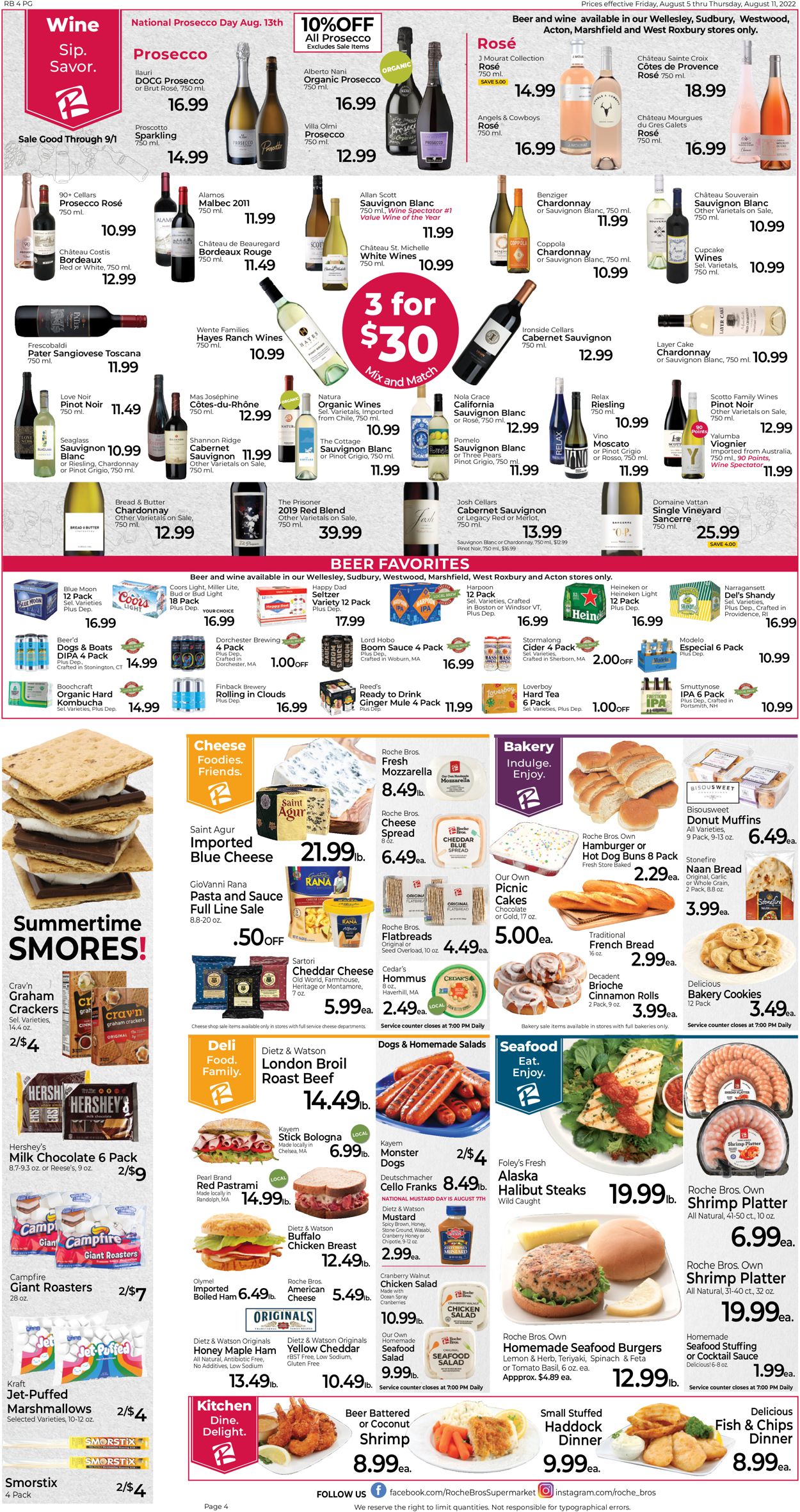 Roche Bros. Supermarkets Weekly Ad Circular - valid 08/05-08/11/2022 (Page 4)
