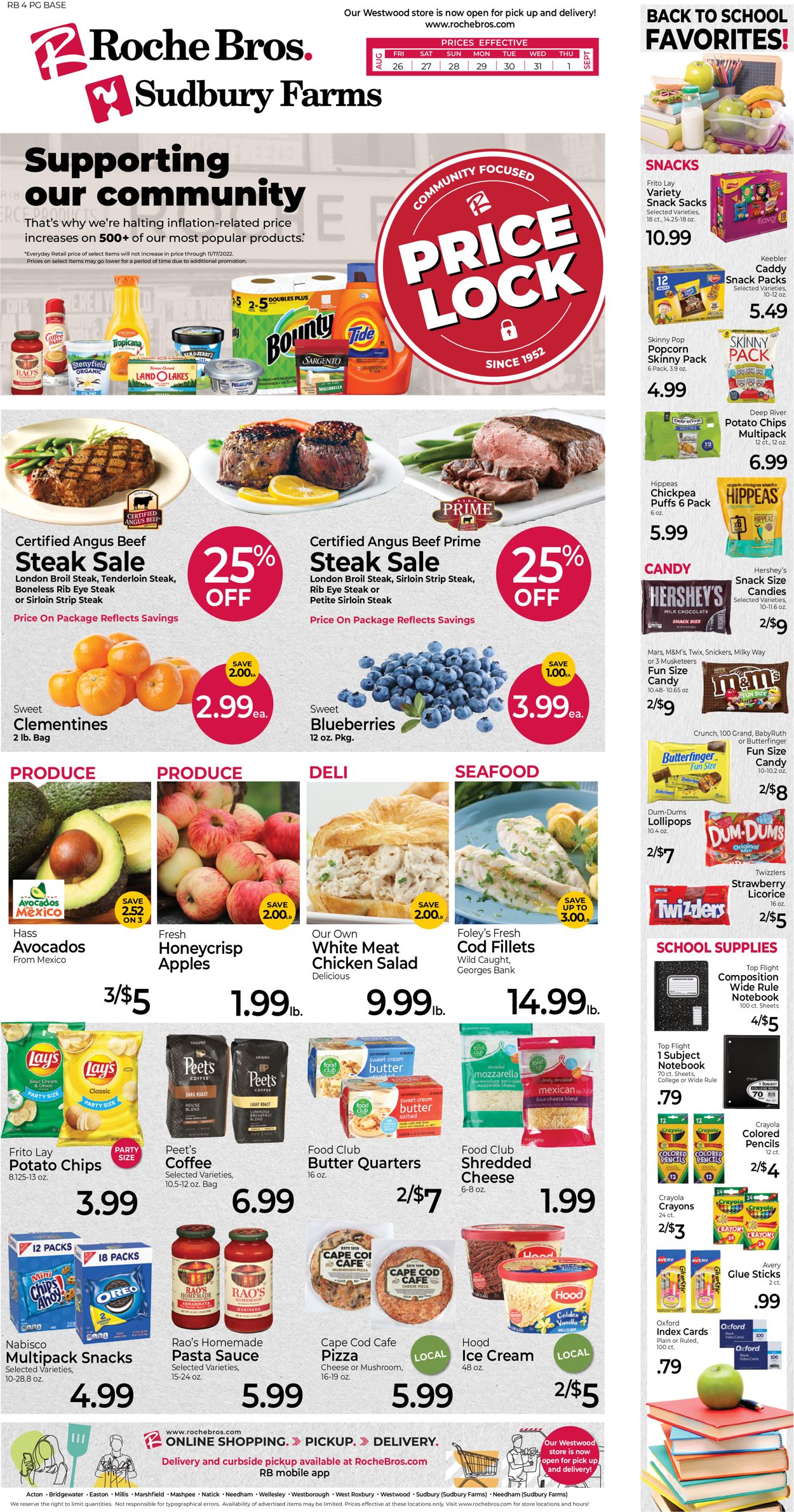Roche Bros. Supermarkets Weekly Ad Circular - valid 08/26-09/01/2022
