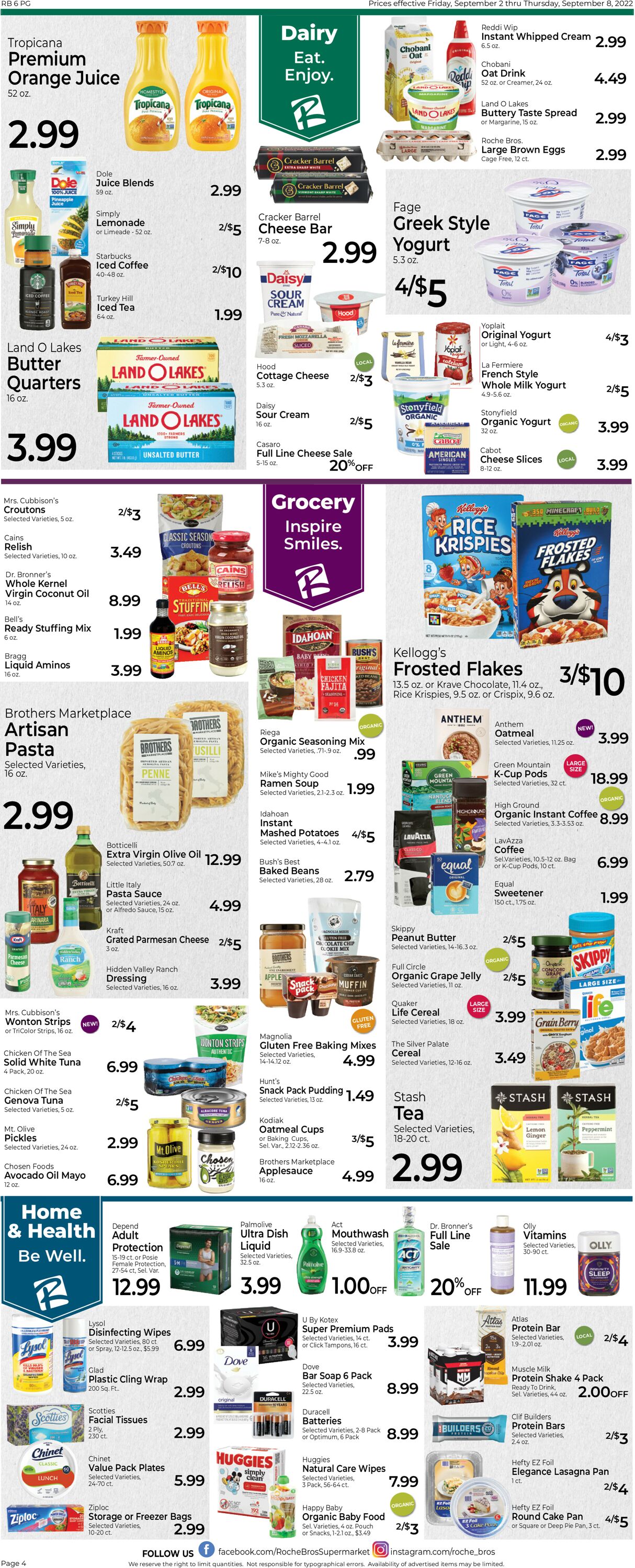 Roche Bros. Supermarkets Weekly Ad Circular - valid 09/02-09/08/2022 (Page 4)