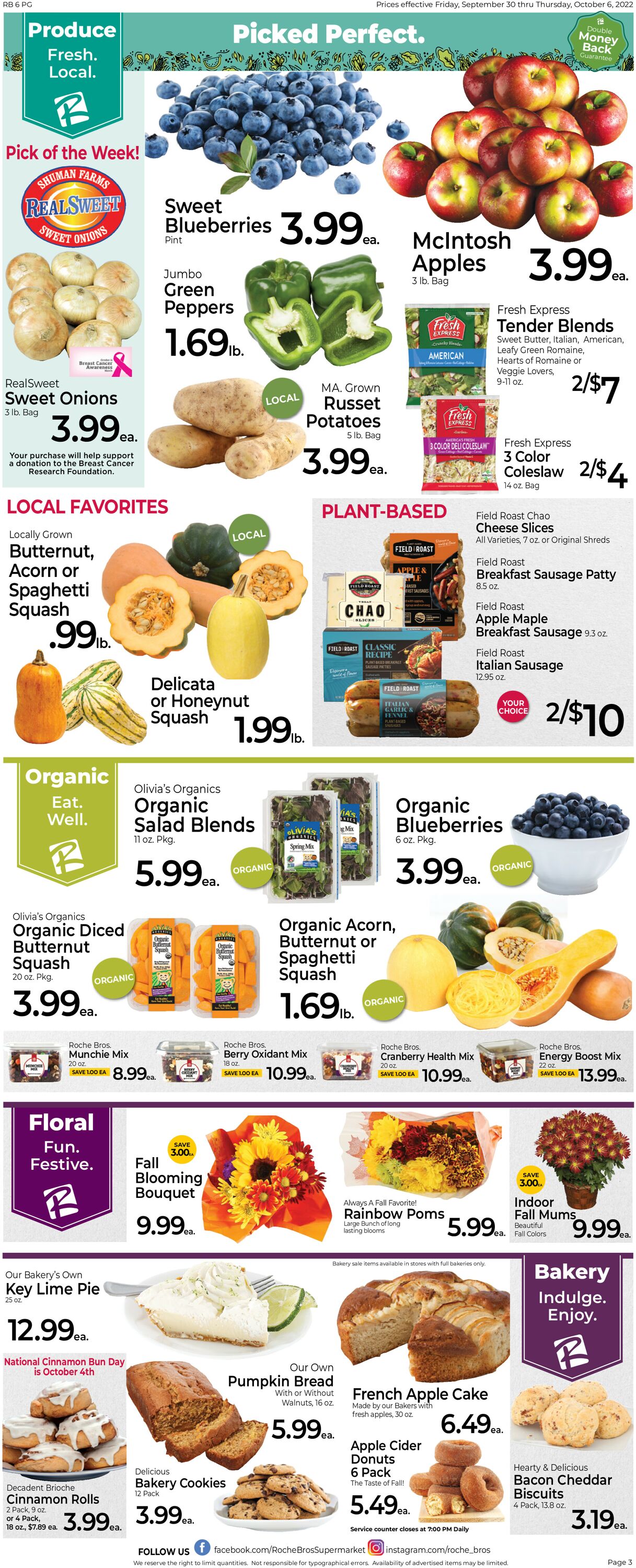 Roche Bros. Supermarkets Weekly Ad Circular - valid 09/30-10/06/2022 (Page 3)