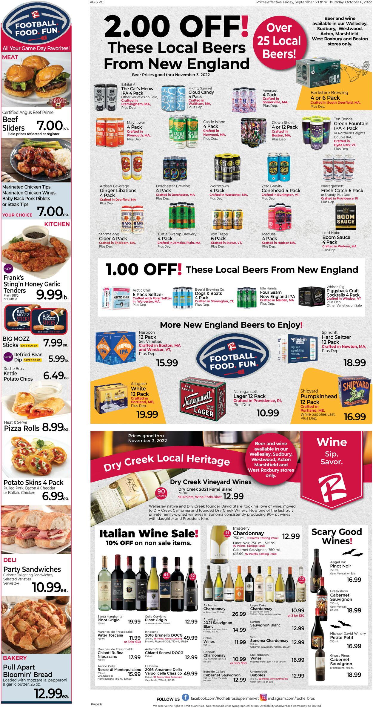 Roche Bros. Supermarkets Weekly Ad Circular - valid 09/30-10/06/2022 (Page 6)