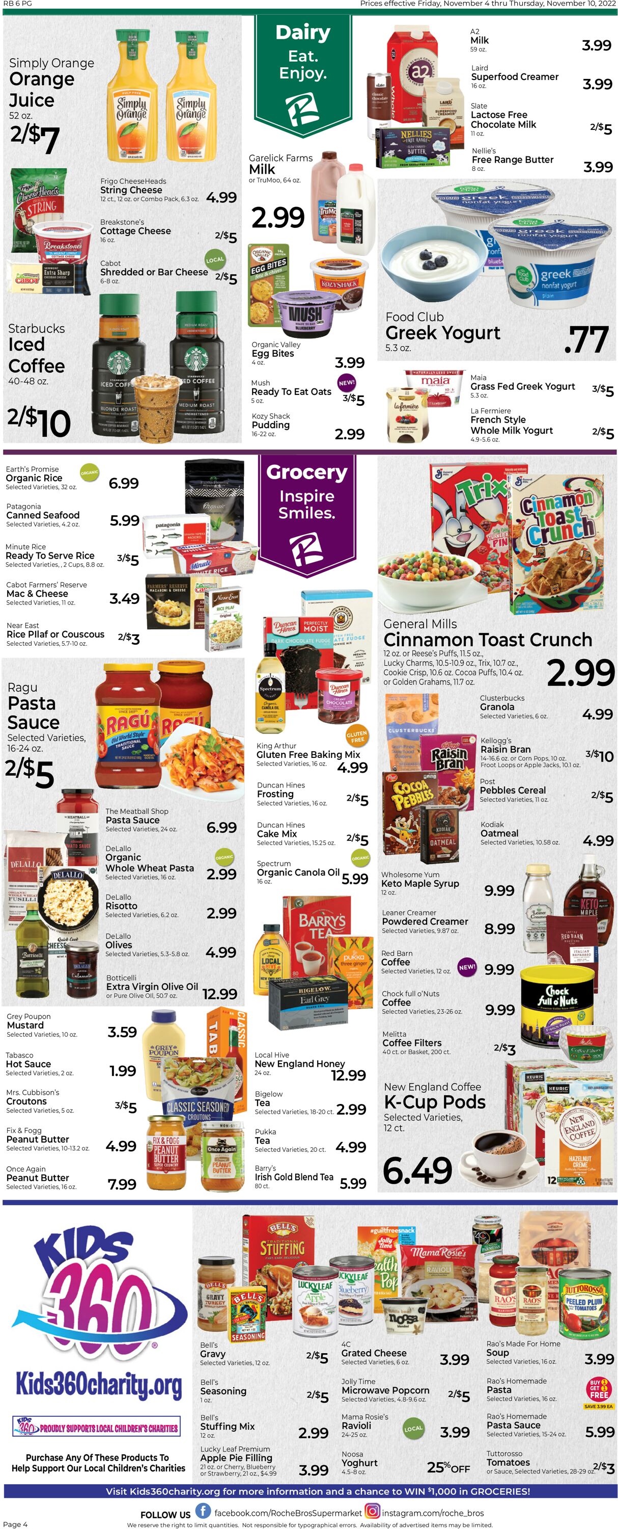 Roche Bros. Supermarkets Weekly Ad Circular - valid 11/04-11/12/2022 (Page 4)