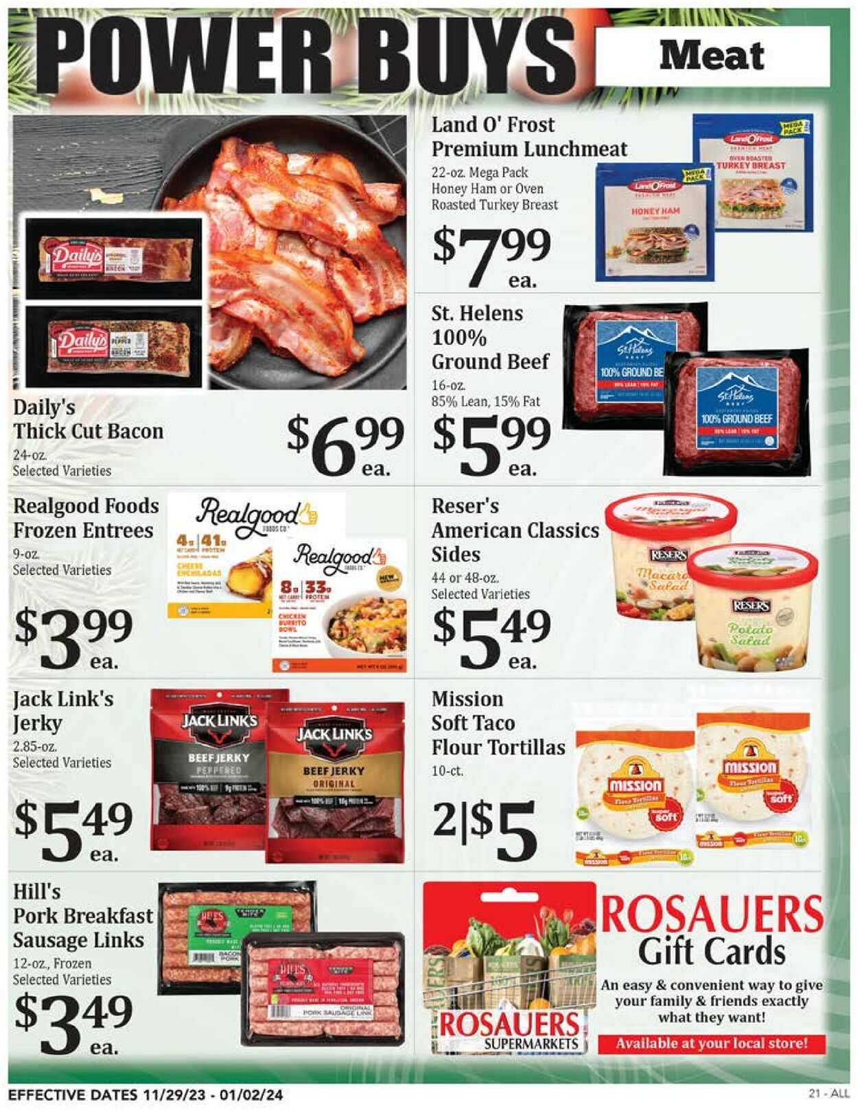 Rosauers Weekly Ad Circular - valid 11/29-12/06/2023 (Page 21)