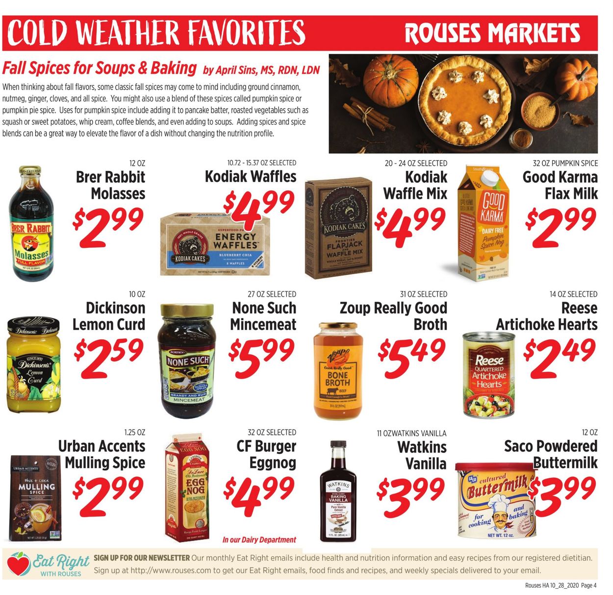 Rouses Weekly Ad Circular - valid 10/28-11/25/2020 (Page 4)