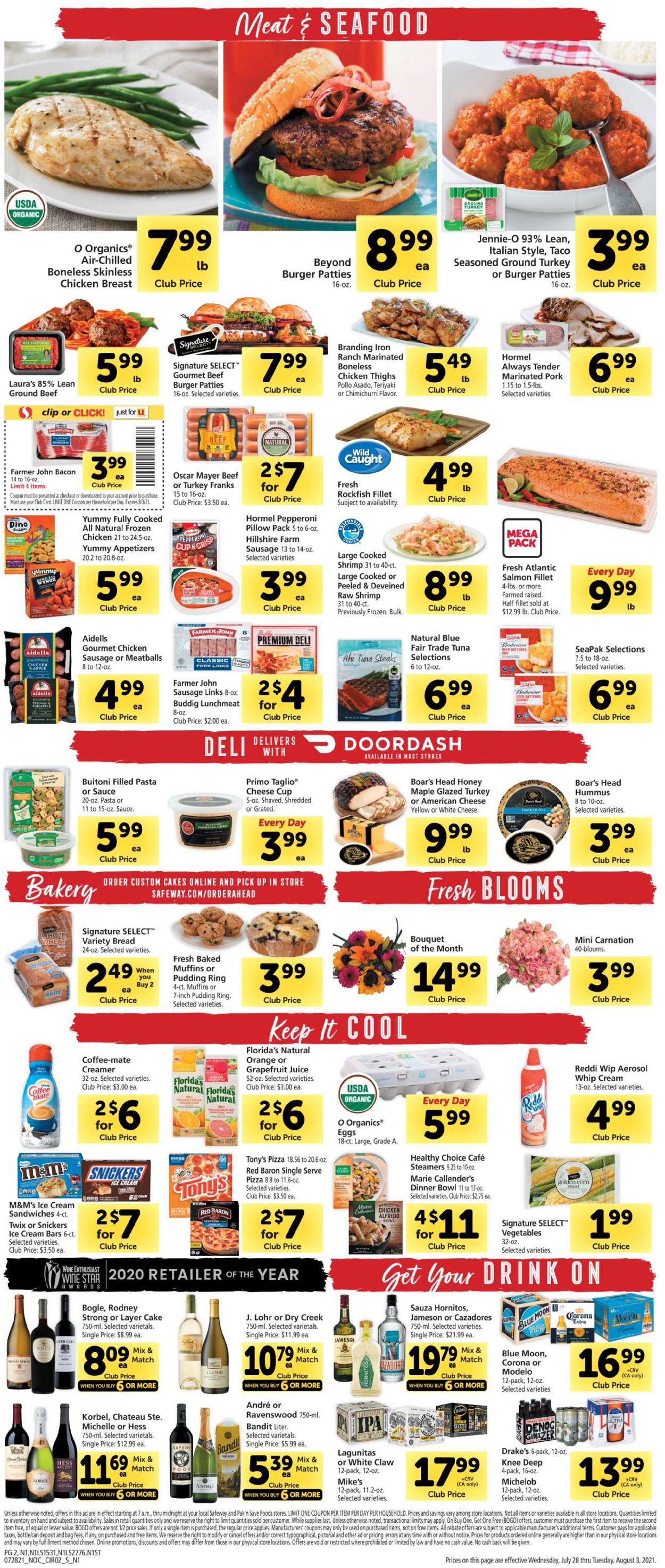 Safeway Weekly Ad Circular - valid 07/28-08/03/2021 (Page 2)