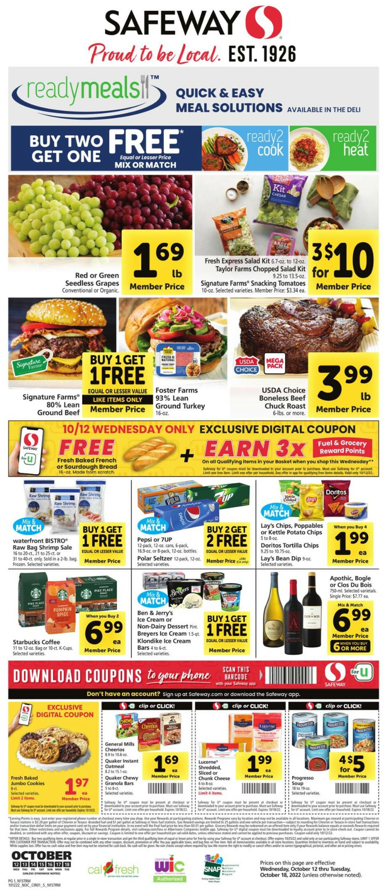 Safeway Weekly Ad Circular - valid 10/12-10/18/2022
