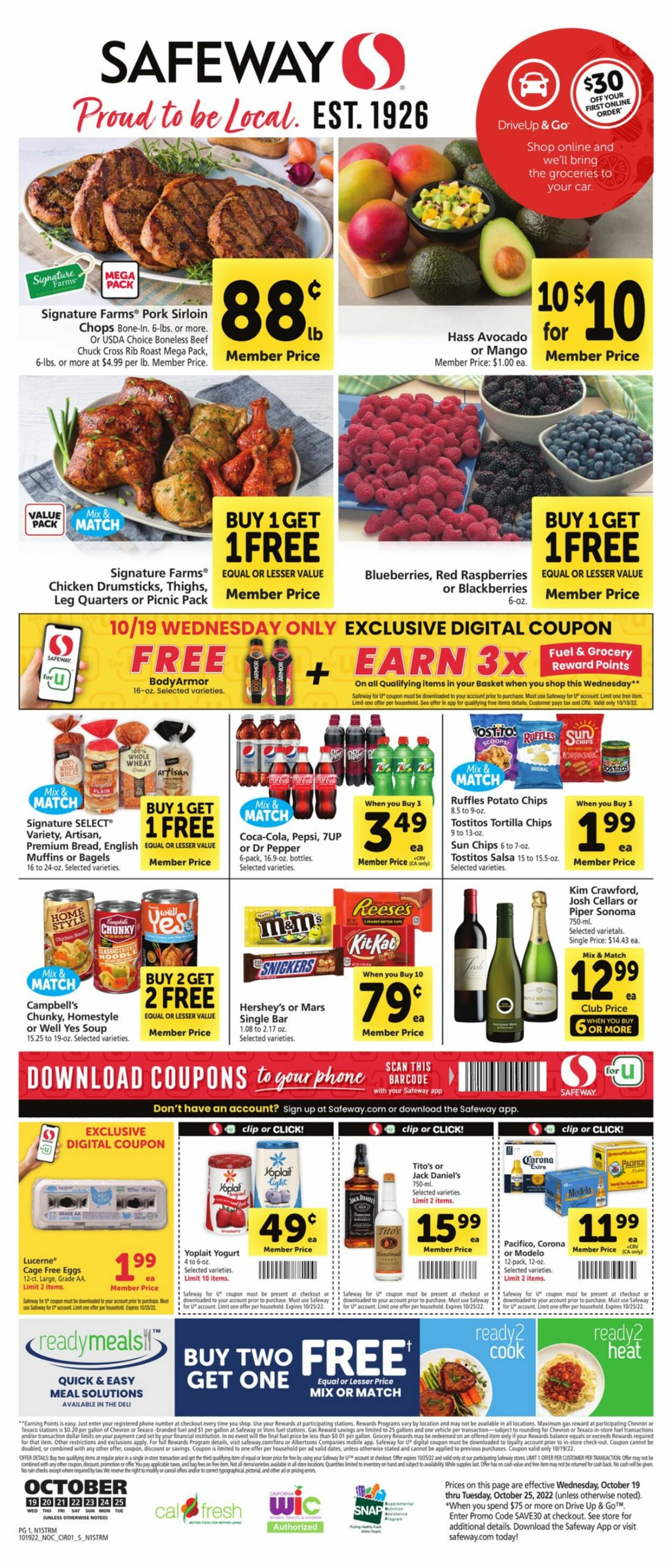 Safeway Weekly Ad Circular - valid 10/19-10/25/2022