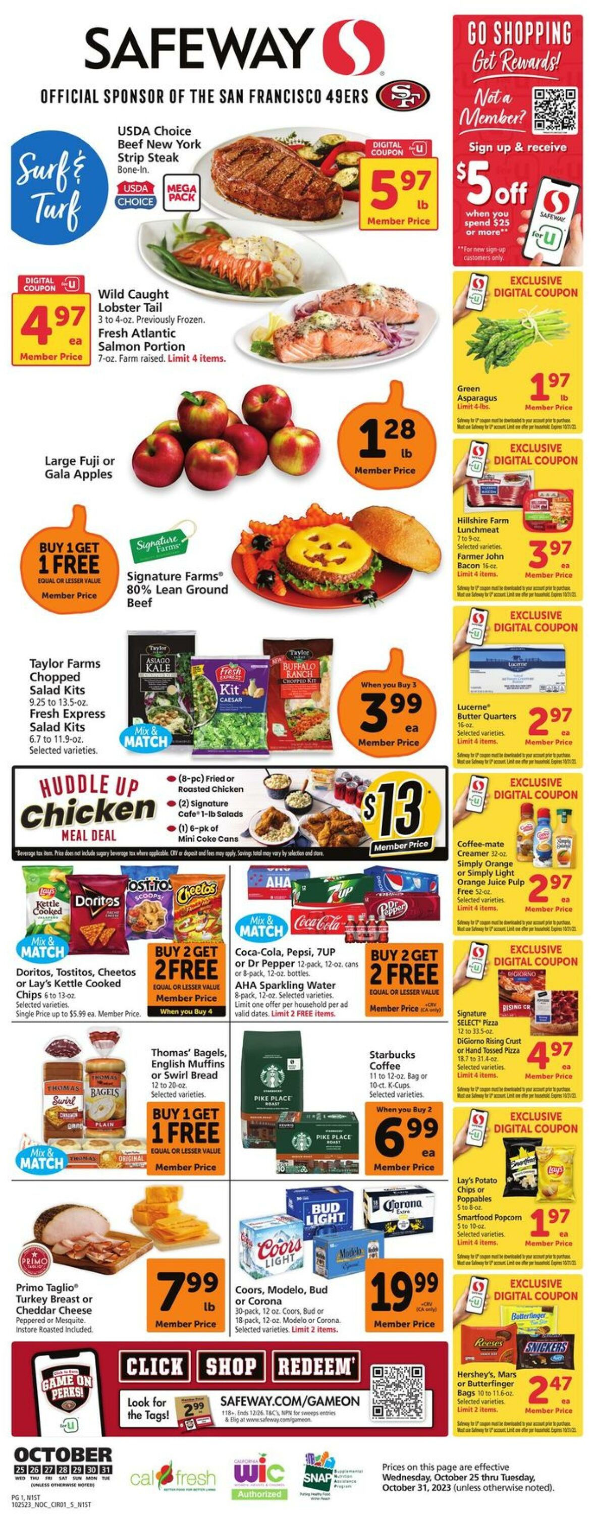 Safeway Weekly Ad Circular - valid 10/25-10/31/2023