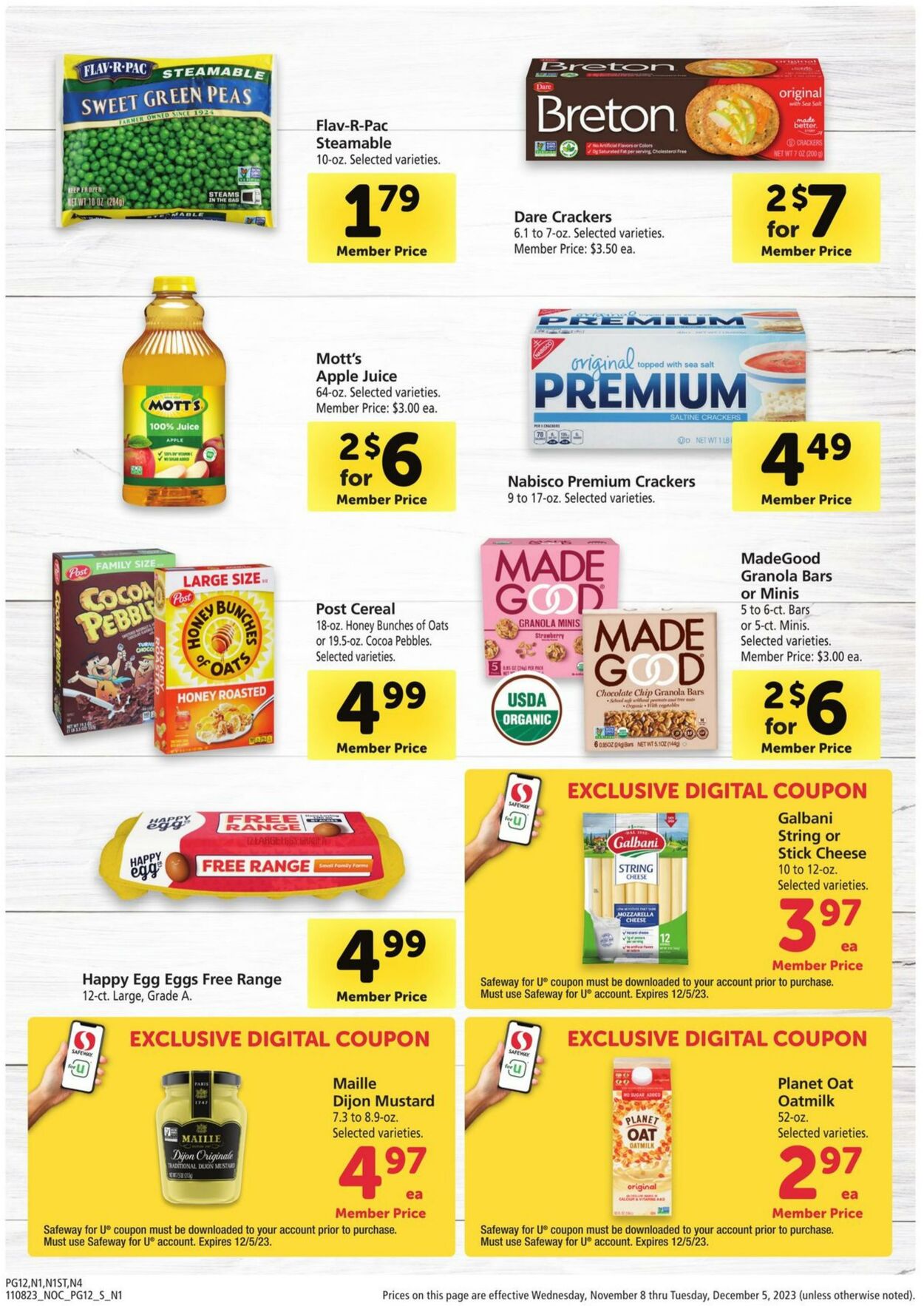 Safeway Weekly Ad Circular - valid 11/08-12/05/2023 (Page 12)