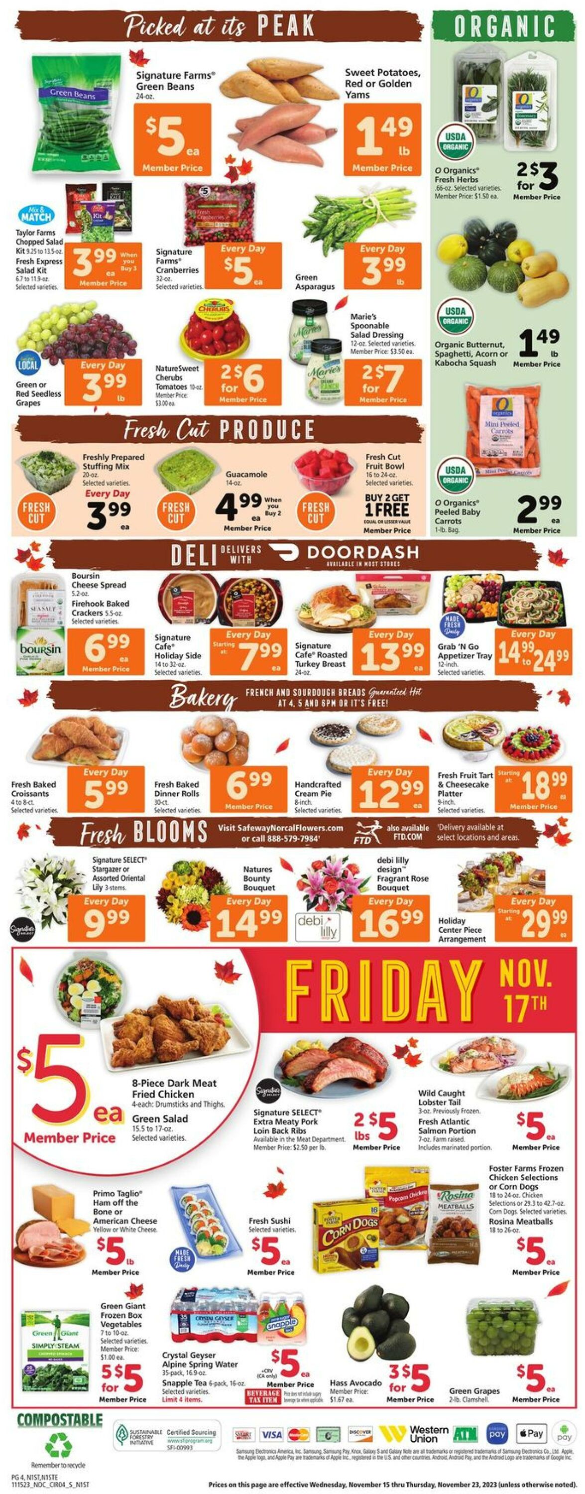 Safeway Weekly Ad Circular - valid 11/15-11/23/2023 (Page 4)