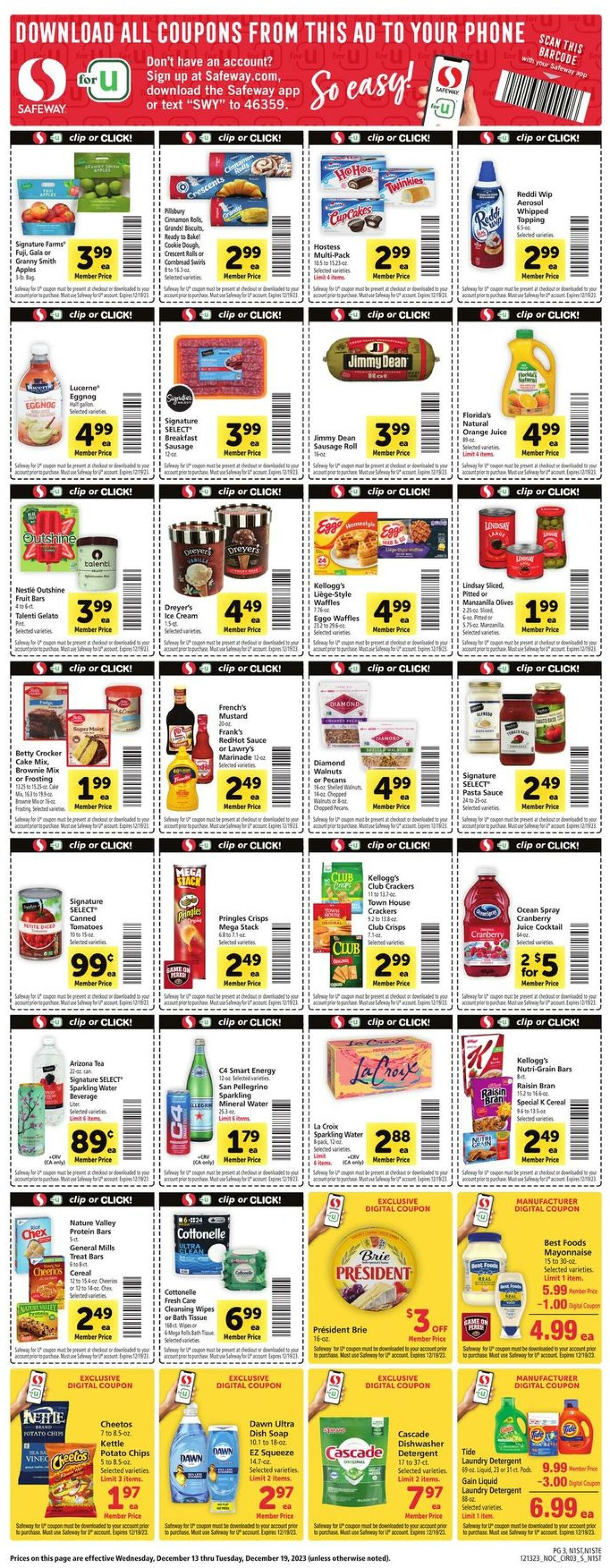 Safeway Weekly Ad Circular - valid 12/13-12/19/2023 (Page 3)