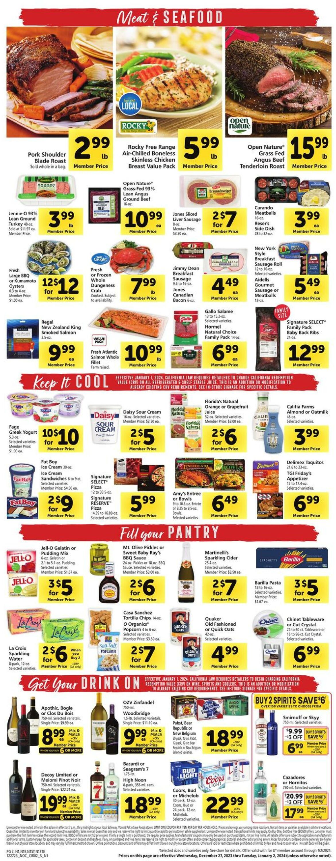 Safeway Weekly Ad Circular - valid 12/27-01/02/2024 (Page 2)