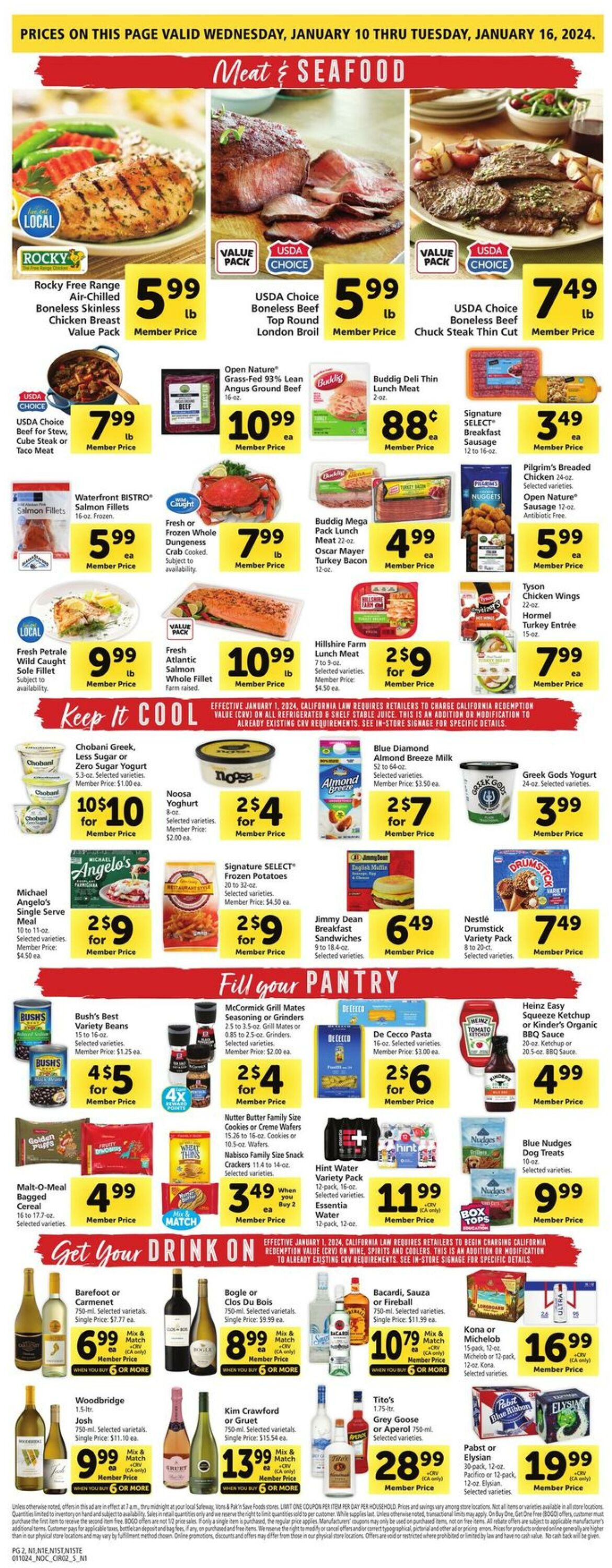 Safeway Weekly Ad Circular - valid 01/10-01/16/2024 (Page 2)