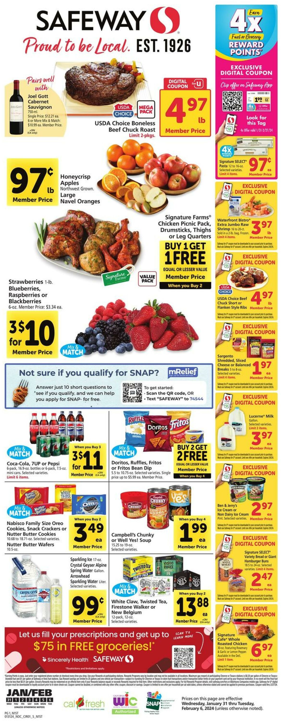Safeway Weekly Ad Circular - valid 01/31-02/06/2024