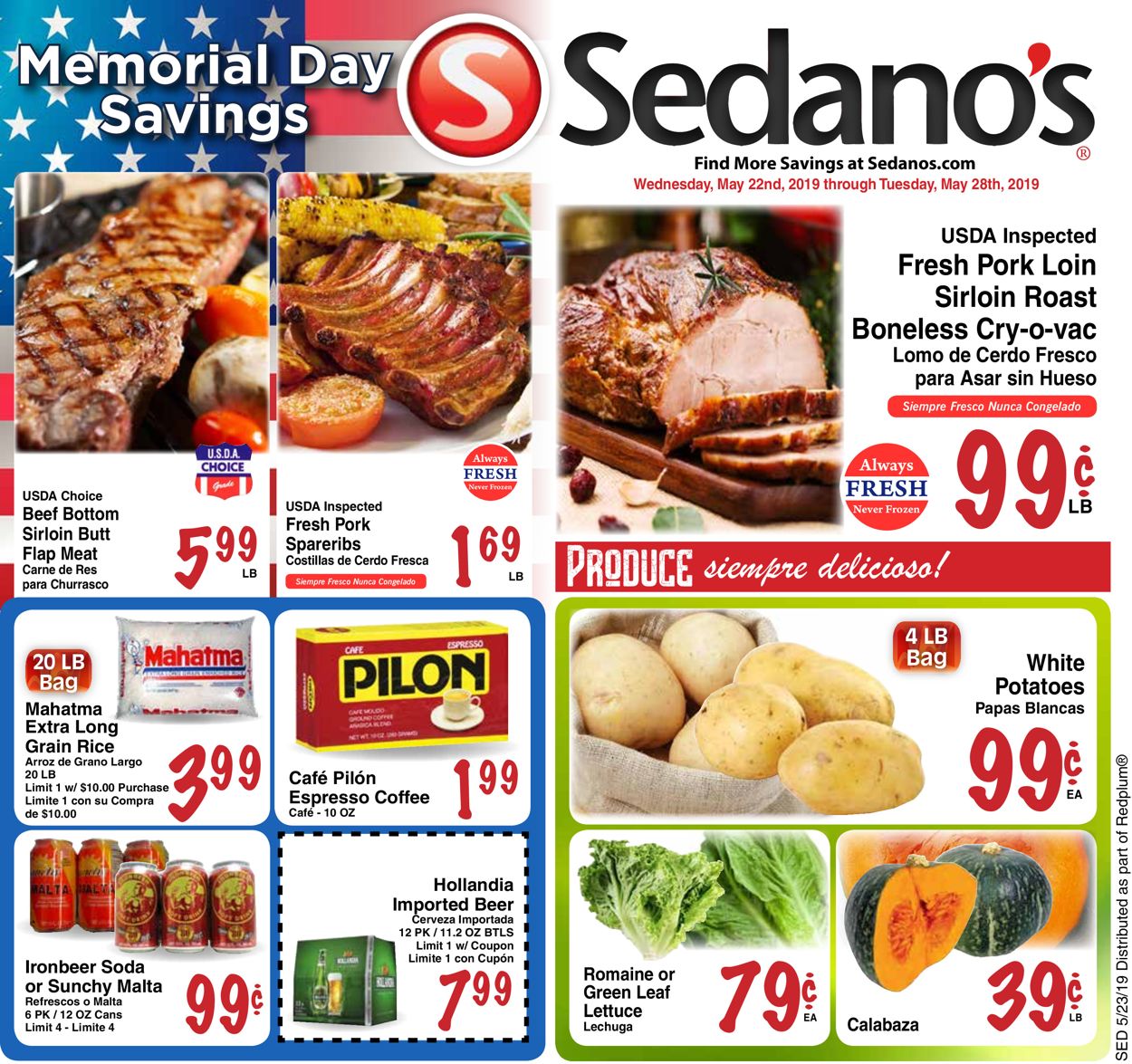 Sedano's Weekly Ad Circular - valid 05/22-05/28/2019