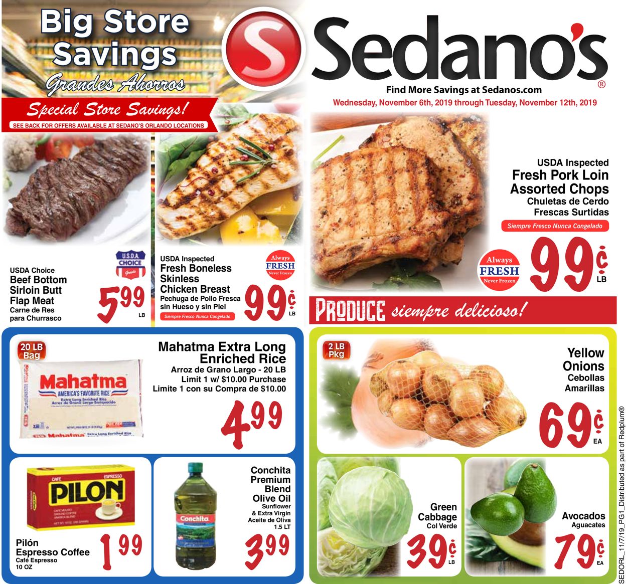 Sedano's Weekly Ad Circular - valid 11/06-11/12/2019