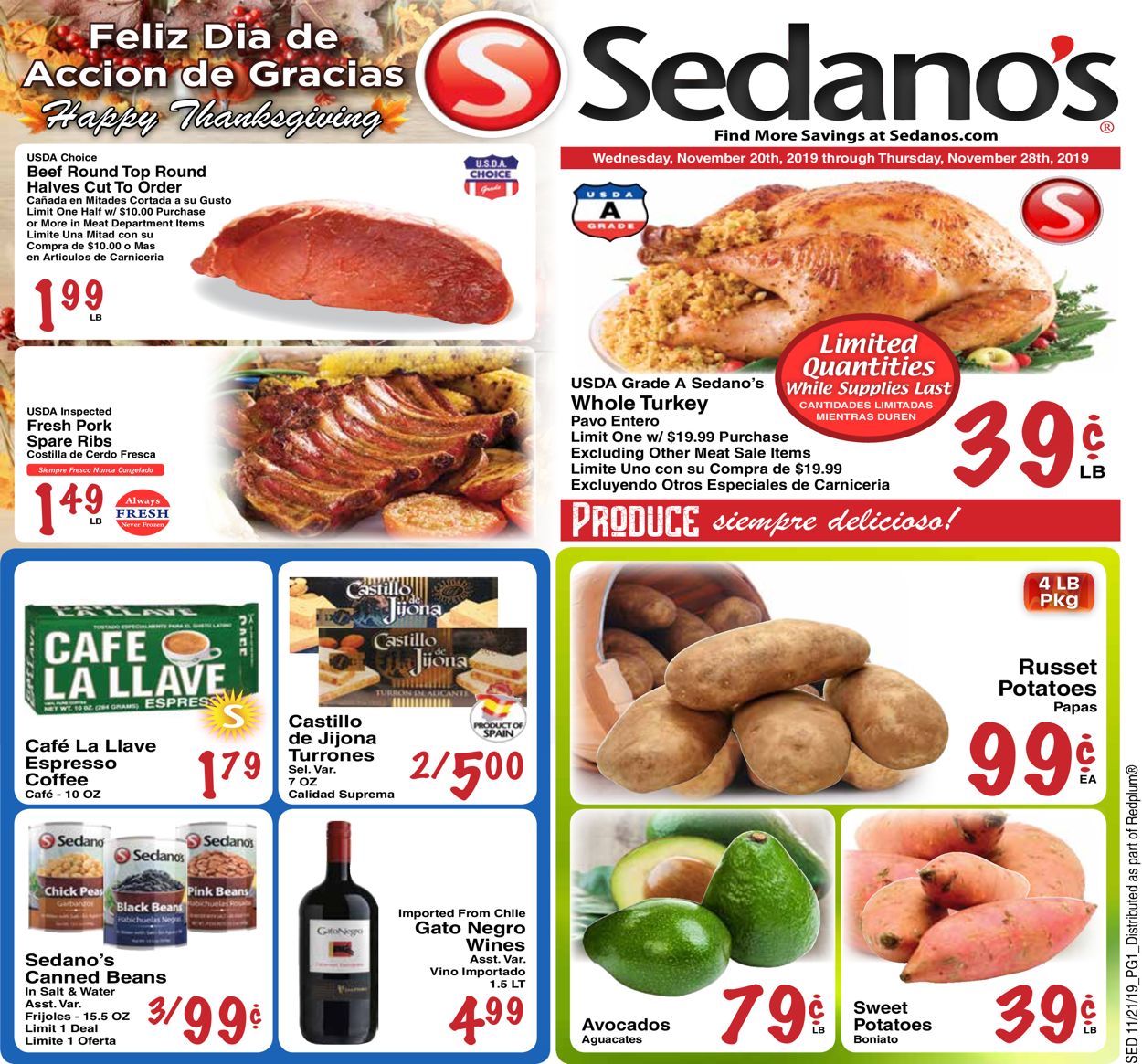 Sedano's Weekly Ad Circular - valid 11/20-11/28/2019