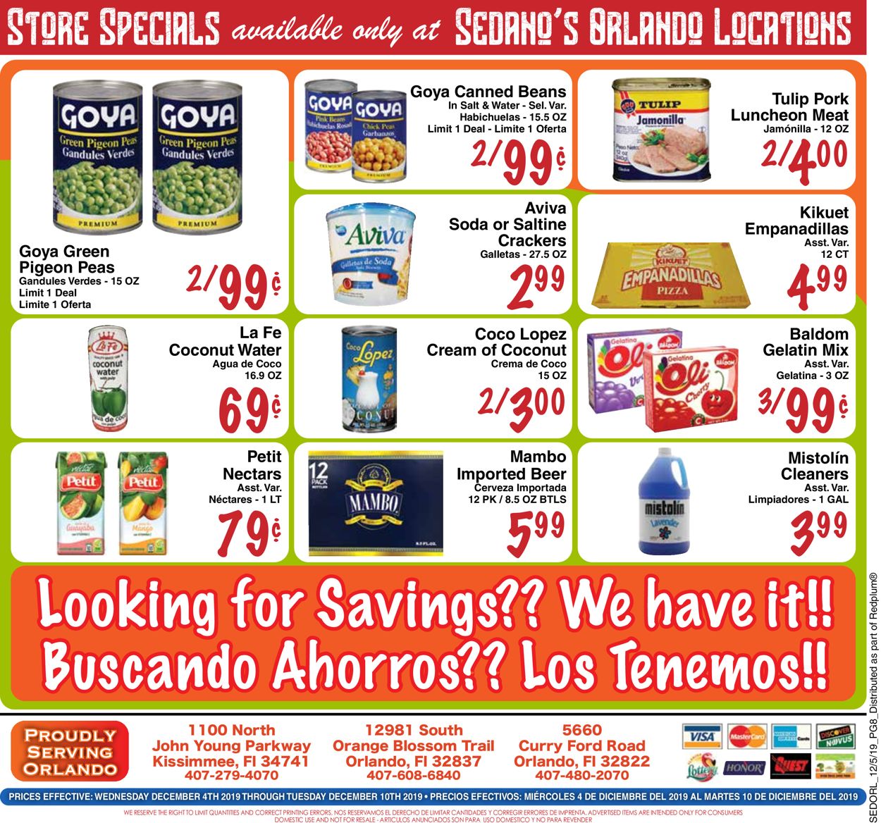 Sedano's - Holiday Savings Ad 2019 Weekly Ad Circular - valid 12/04-12/10/2019 (Page 8)