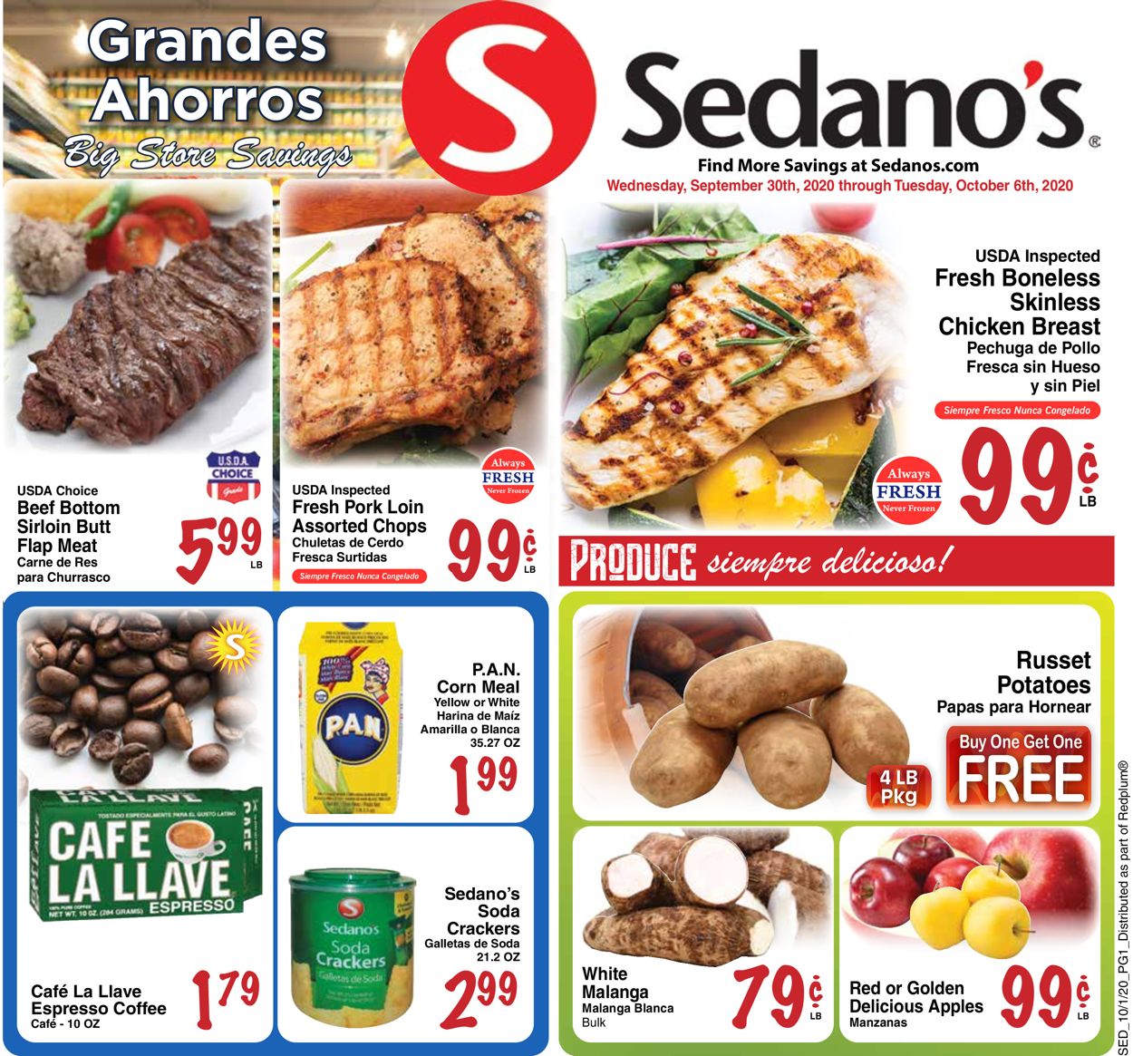 Sedano's Weekly Ad Circular - valid 09/30-10/06/2020