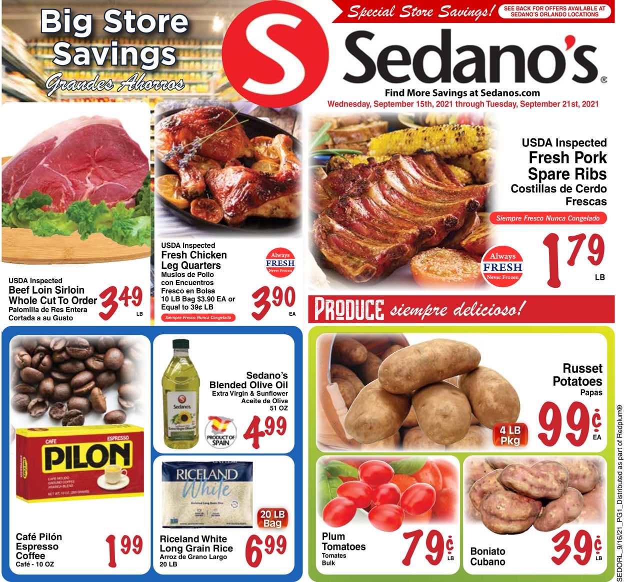Sedano's Weekly Ad Circular - valid 09/15-09/21/2021