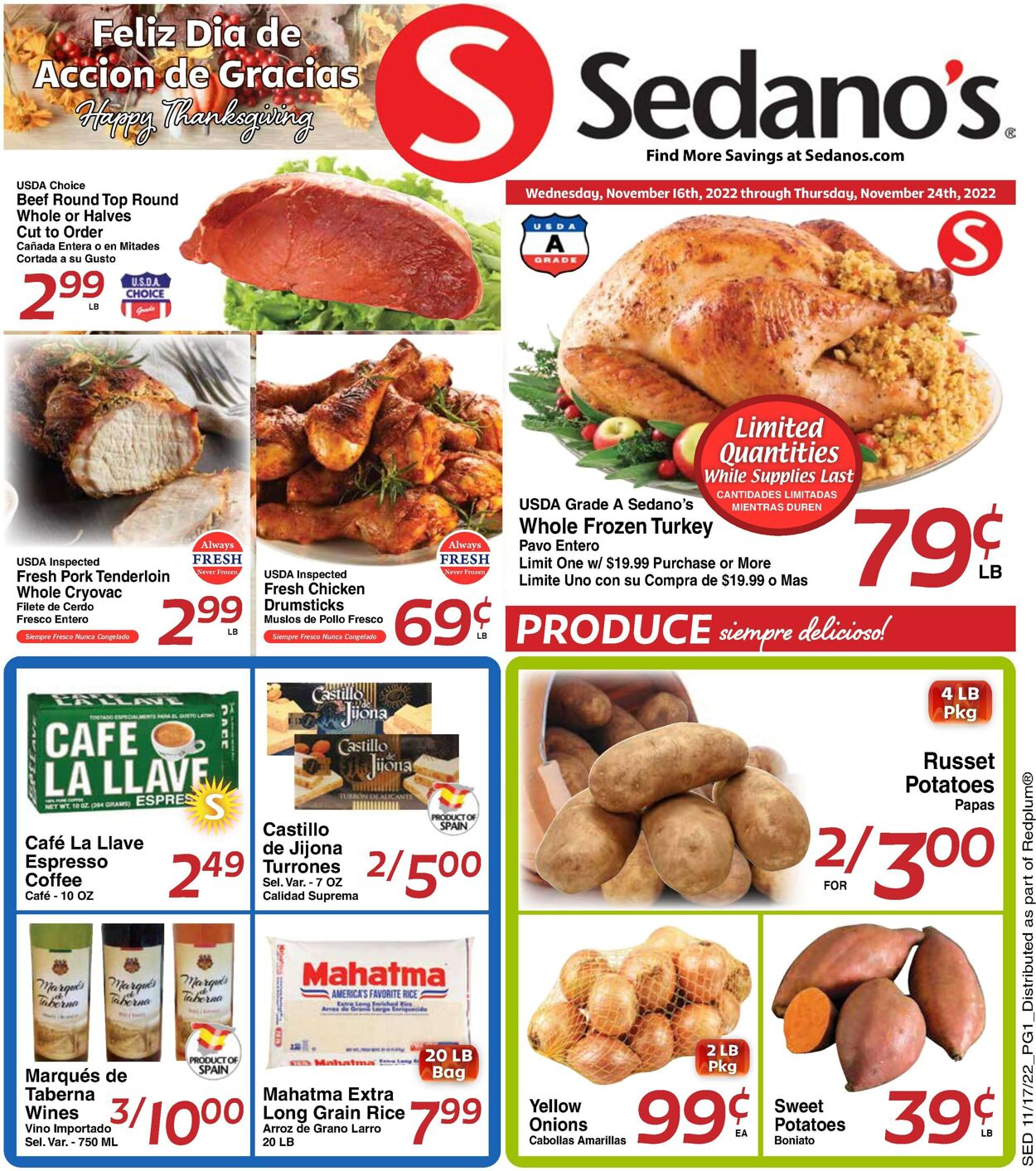 Sedano's Weekly Ad Circular - valid 11/16-11/24/2022