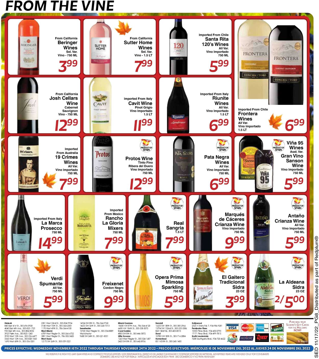 Sedano's Weekly Ad Circular - valid 11/16-11/24/2022 (Page 8)