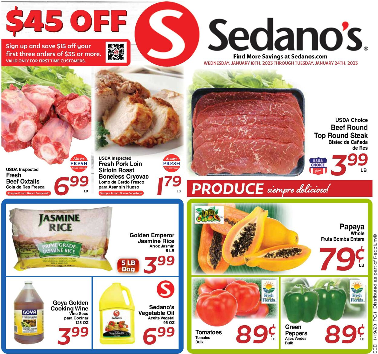 Sedano's Weekly Ad Circular - valid 01/18-01/24/2023