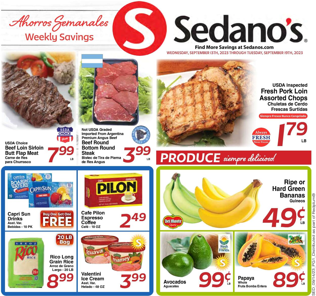 Sedano's Weekly Ad Circular - valid 09/13-09/19/2023