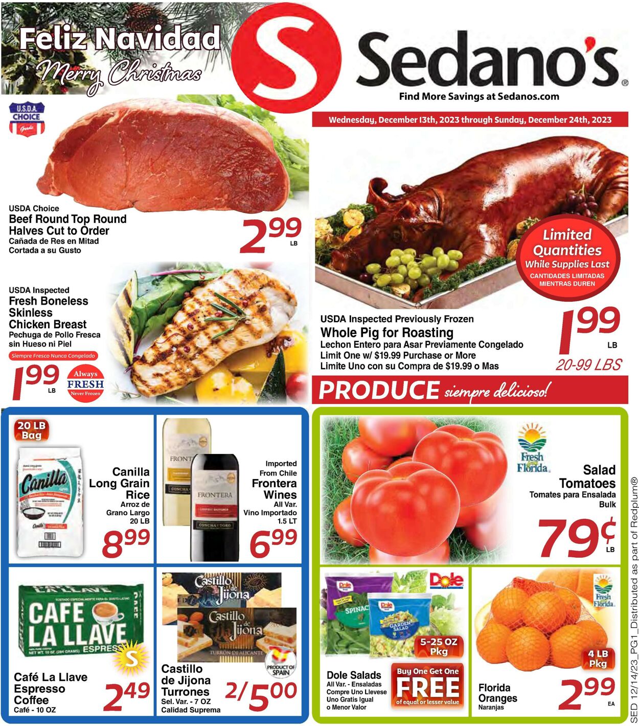 Sedano's Weekly Ad Circular - valid 12/13-12/24/2023