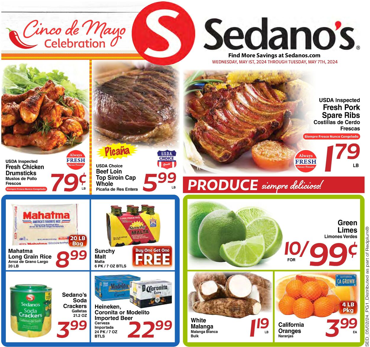 Sedano's Weekly Ad Circular - valid 05/01-05/07/2024