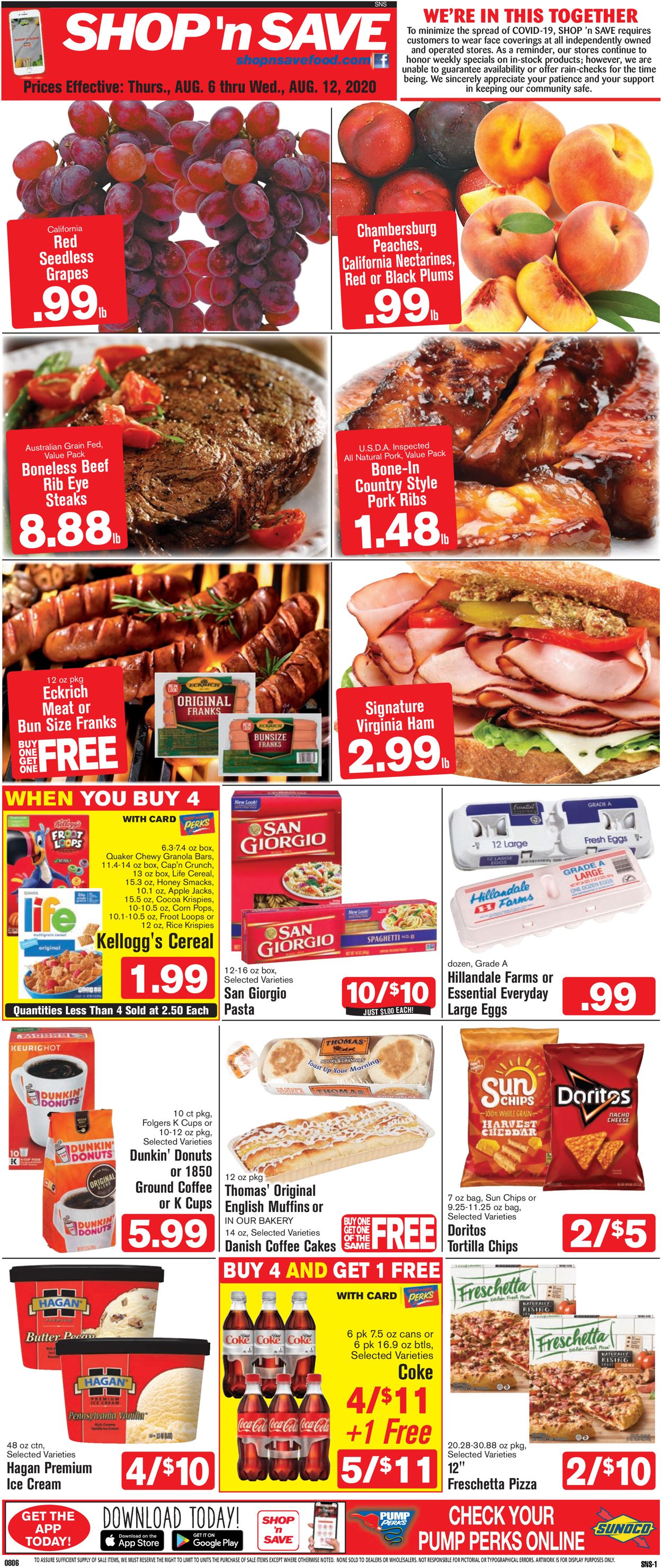 Shop ‘n Save Weekly Ad Circular - valid 08/06-08/12/2020