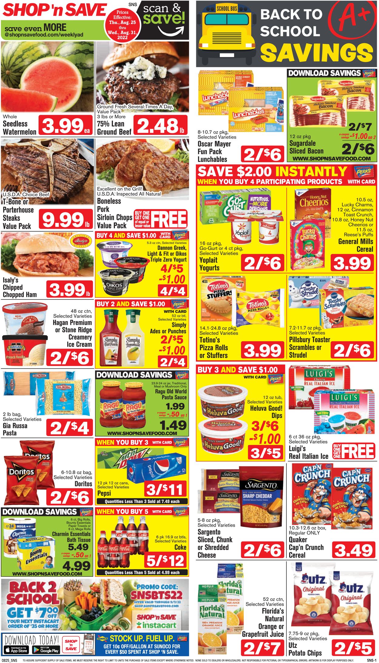 Shop ‘n Save Weekly Ad Circular - valid 08/25-08/31/2022