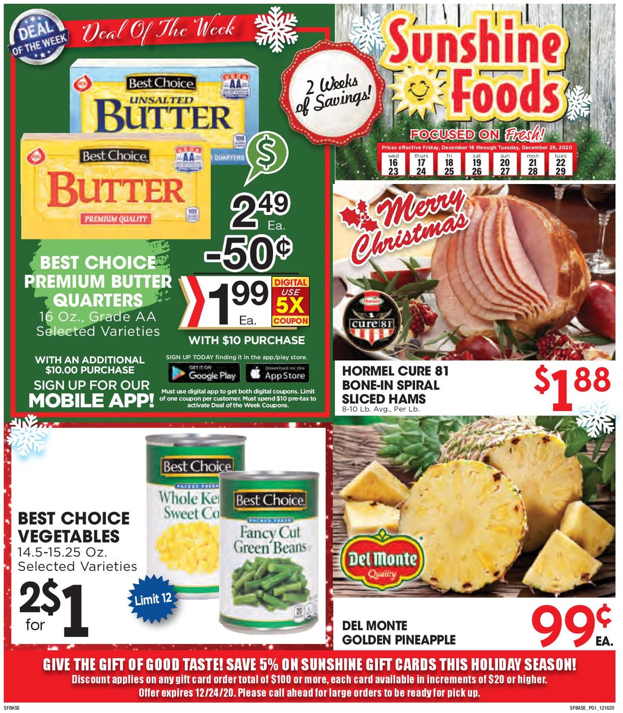 Sunshine Foods Weekly Ad Circular - valid 12/16-12/29/2020