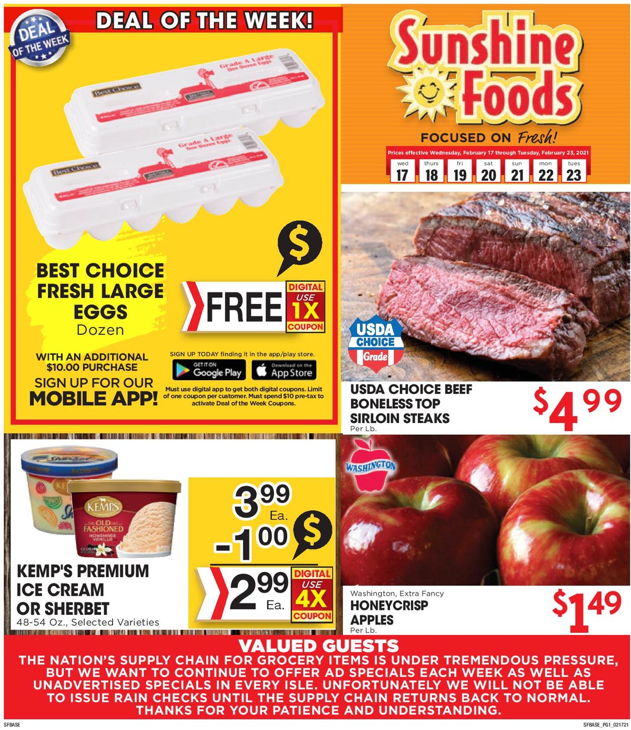 Sunshine Foods Weekly Ad Circular - valid 02/17-02/23/2021