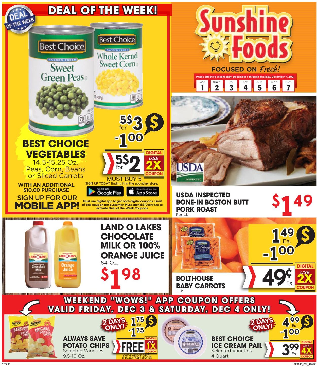 Sunshine Foods Weekly Ad Circular - valid 12/01-12/07/2021
