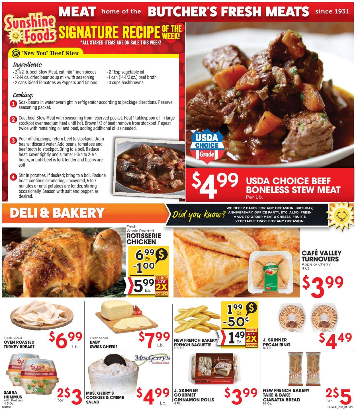 Sunshine Foods Weekly Ad Circular - valid 01/12-01/18/2022 (Page 3)