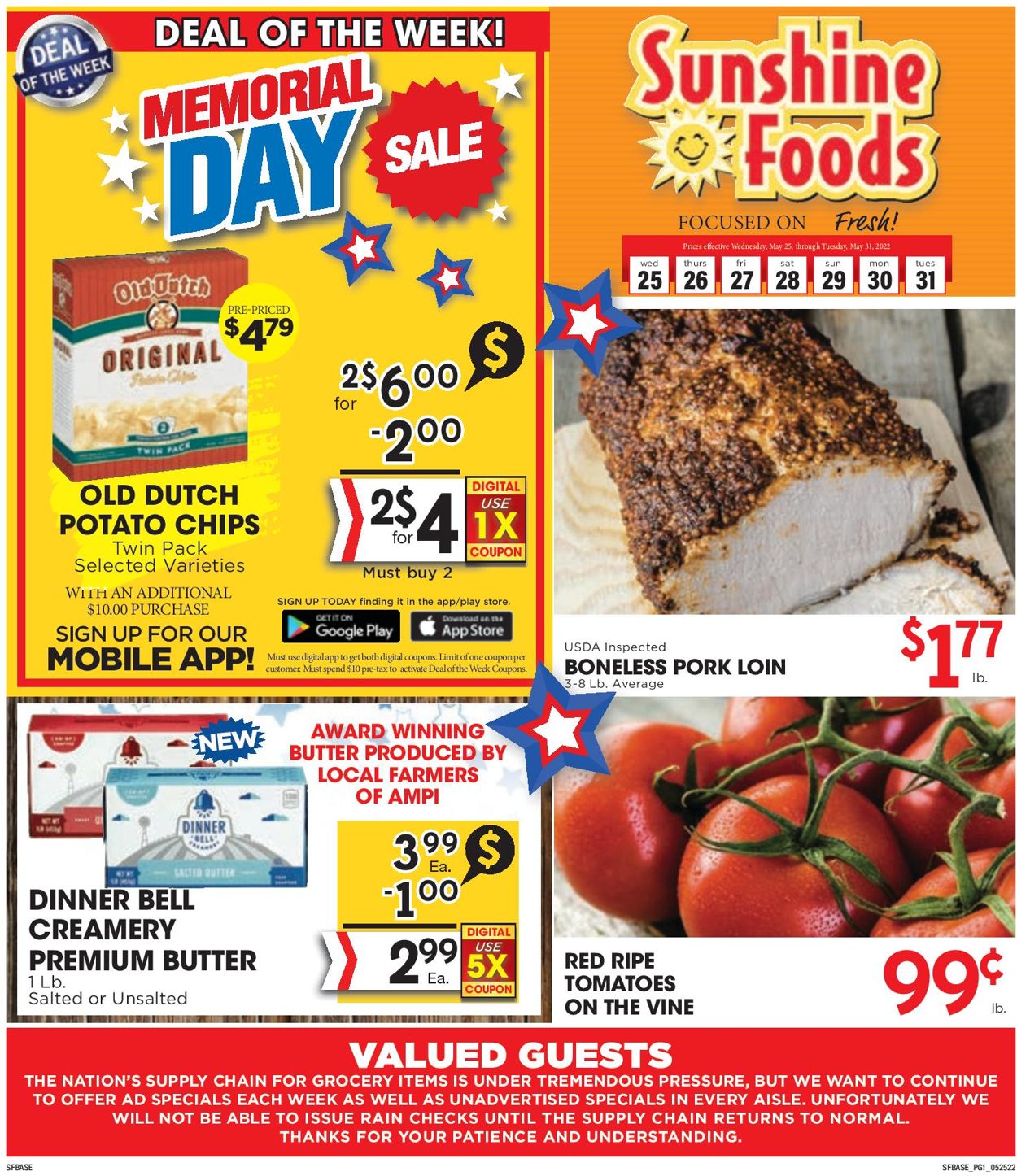 Sunshine Foods Weekly Ad Circular - valid 05/25-05/31/2022